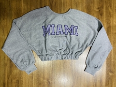 Moletom cropped Miami cinza - Lady Lala 