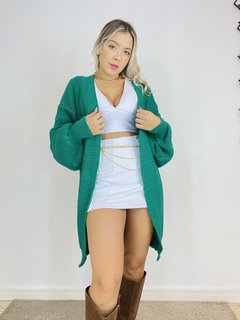 Cardigan tricot Becky verde - comprar online