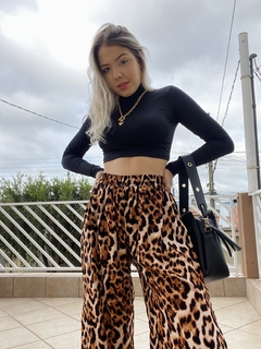 Cropped poliamida gola alta preto - loja online