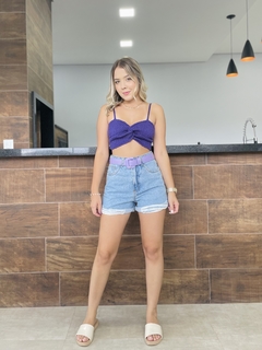 Shorts Mom claro dobrável - loja online