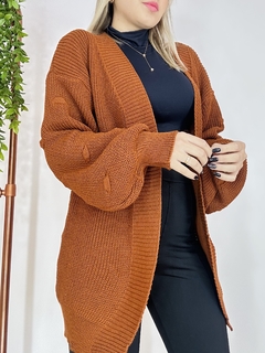 Cardigan tricot Becky terra cota na internet