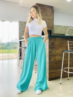 Pantalona fenda verde água - comprar online