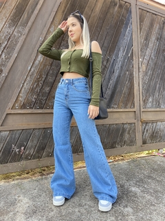 Cropped Emma verde militar - comprar online