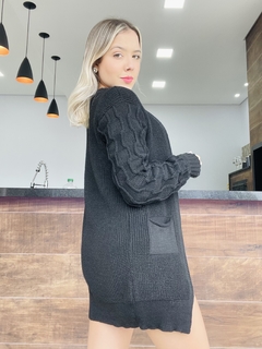 Cardigan tricot Nicoly preto - Lady Lala 