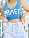 Cropped Brasil azul