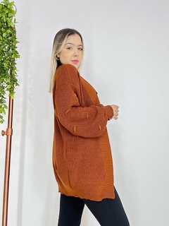 Cardigan tricot Becky terra cota - comprar online