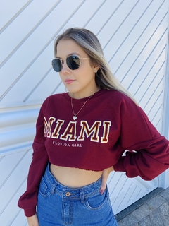 Moletom cropped Miami bordô - comprar online