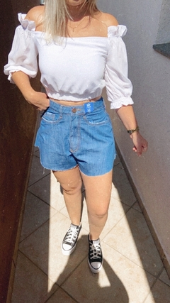 Shorts godê jeans escuro