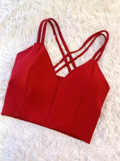 Cropped X vermelho