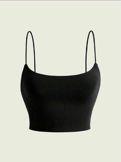 Cropped alcinha preto - comprar online