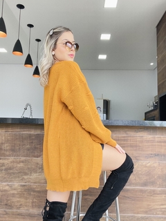 Cardigan tricot Becky mostarda na internet