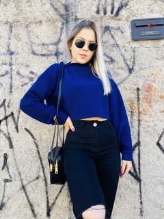 Tricot mousse Canadá azul - comprar online