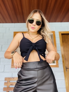 Cropped amarração Preto¨2 em 1¨