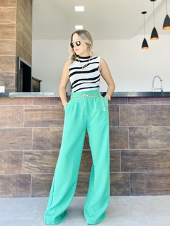 Calça Wide leg Alfaiataria verde bandeira - comprar online