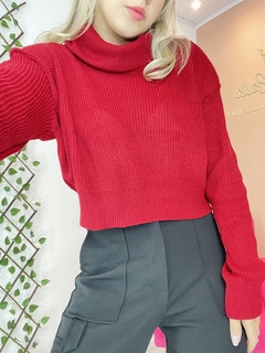 Tricot gola alta Duda vermelho - comprar online