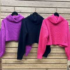 Tricot Canadá gola alta rosa chiclete - comprar online