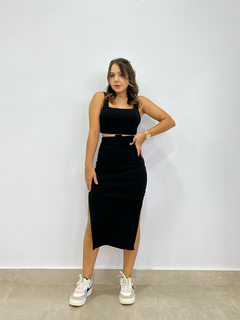 Conjunto Vanessa canelado preto na internet