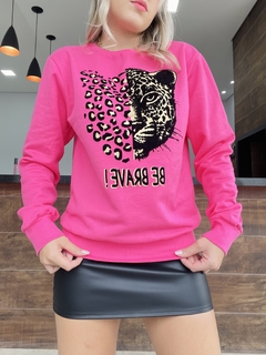 Moletom flanelado ”Be brave” pink - comprar online