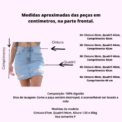 Saia jeans rasgos - loja online