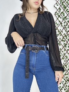 Calça flare jeans escura - loja online