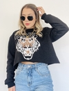 Moletom cropped Tiger preto