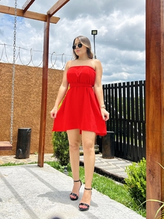 Vestido macaquinho Maya vermelho - comprar online