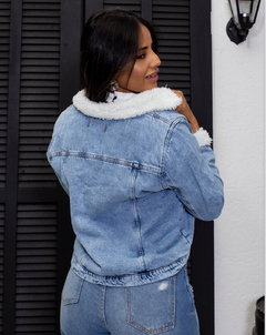 Jaqueta jeans pelúcia na internet