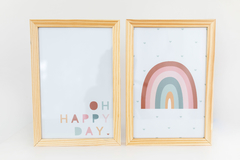 Kit Quadro - Oh Happy Day + Arco Íris - Moo Baby | Decoração e Enxoval