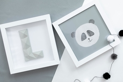 Kit Quadro - Letra Low Poly + Panda