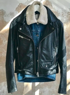 CAMPERA LEATHER & DENIM