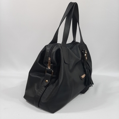 BOLSA EM COURO PRETO REF. 1231 - comprar online