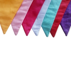 Bandeirinhas de tecido cores - loja online