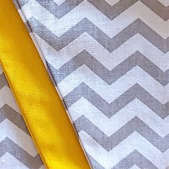 Bandeirinhas de tecido chevron cinza/branco + amarelo - comprar online