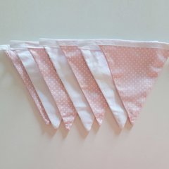 Bandeirinhas de tecido 2x1 Poá Rosa Floral - comprar online