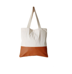 Tote Bag Crua com Detalhe em Eco Couro