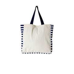 Tote Bag Crua com Detalhe Listrado Marinho - comprar online