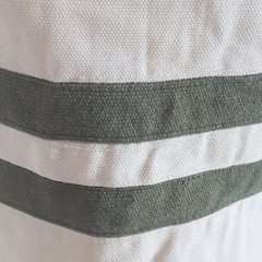 Eco Cesto de tecido cru e listras verde escuro na internet