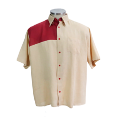 Camisa Manga Curta Bicolor Puro Linho - comprar online