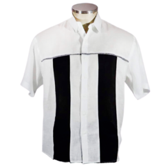 Camisa Manga Curta Bicolor Puro Linho - loja online