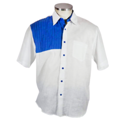 Camisa Manga Curta Bicolor Puro Linho - comprar online