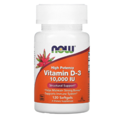 Vitamina D3 alta potência NOW 120 softgels