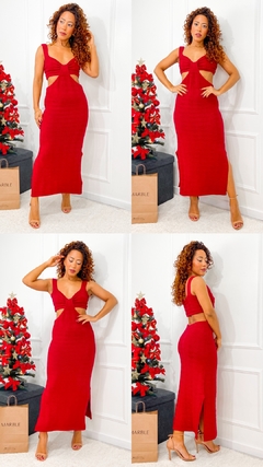 Vestido Tricô Midi KYLIE Vermelho (36-42)