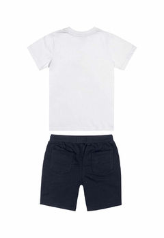 Conjunto Charpey Original Boys Camiseta Branca e Shorts Marinho - comprar online