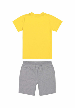 Conjunto Charpey Original Boys Camiseta Amarela e Shorts Mescla - comprar online