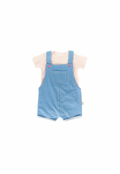 Conjunto Baby Gut Jardineira Menina Jeans Comfy Azul - comprar online