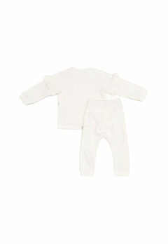 Conjunto Baby Gut Casaco com Calça Pompões Off White na internet