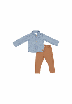 Conjunto Baby Gut Camisa em Jeans Confort Azul - comprar online