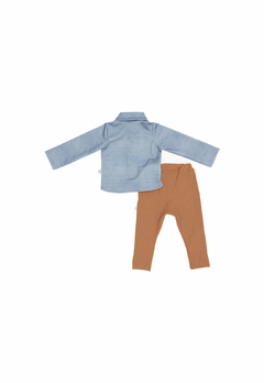 Conjunto Baby Gut Camisa em Jeans Confort Azul na internet