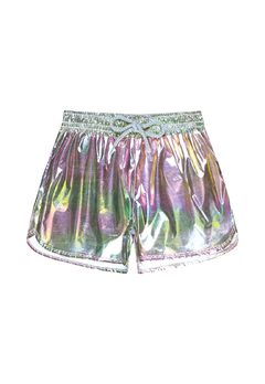 Conjunto Açucena colete e Shorts em Metalic Holográfico Arco-Iris - comprar online