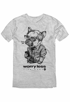 T-Shirt King&Joe Play Bulldog Worry Less Mescla